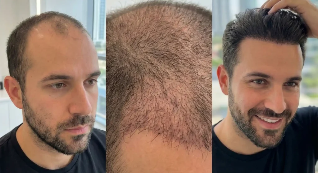 Natürliche Ergebnisse der Haartransplantation bei Männern
